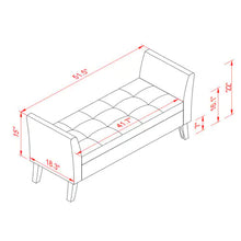 Lade das Bild in den Galerie-Viewer, 51.5 Bed Bench With Storage Grey Velvet ITDinos®