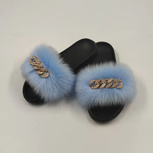 Load image into Gallery viewer, Luxe Faux Fox Fur Slippers
