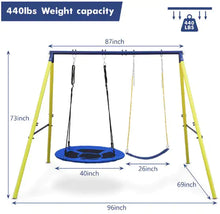 Load image into Gallery viewer, Frame Metal Swing Set With Slide ITDinos®
