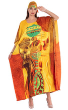 Load image into Gallery viewer, KARACHIC BY NF Women Kaftan Dress African Print Caftan Maxi Dresses For Casual wear Lounge Shopping Cover Up Headwrap Included (Yellow) ITDinos®