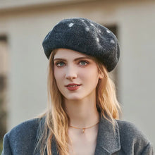 Load image into Gallery viewer, Polka Dot Wool Beret Hat for Women and Girls