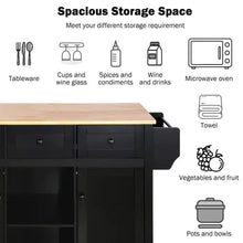 Load image into Gallery viewer, Kitchen Trolley With Rubberwood Folding Leaf Countertops ITDinos®