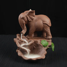 Load image into Gallery viewer, Elephant Backflow Incense Burner in Purple Clay Ceramic ITDinos®