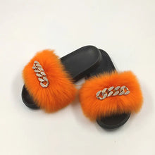 Load image into Gallery viewer, Luxe Faux Fox Fur Slippers