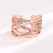 Load image into Gallery viewer, Exaggerated Double-Layer Rose Gold Zircon Ring for Women ITDinos®