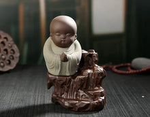 Load image into Gallery viewer, Creative Purple Clay Monk Incense Burner Desktop Decor ITDinos®