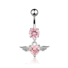 Load image into Gallery viewer, Angel Wings Zirconia Heart Navel Ring Jewelry ITDinos®