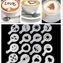 Lade das Bild in den Galerie-Viewer, 16-Piece Coffee Stencil Set for Latte Art ITDinos®