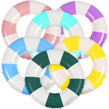 Load image into Gallery viewer, Libima 6 Pcs Pool Tube Classic Striped Inflatable Floats Swimming Ring Colorful Ring Pool Float Floating Inner Tubes for Pool Swim Tubes Pool Floaties for Adult Teen Kids Swimming (22.8 in) ITDinos®
