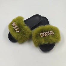 Load image into Gallery viewer, Luxe Faux Fox Fur Slippers