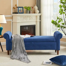 Lade das Bild in den Galerie-Viewer, Navy Blue Multifunctional Storage Rectangular Sofa Stool ITDinos®