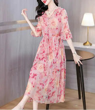 Load image into Gallery viewer, Heavy-Duty Long-Sleeve Diamond Print Summer Dress ITDinos®