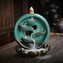 Load image into Gallery viewer, Ceramic Backflow Incense Burner with Lotus Design ITDinos®