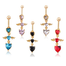 Lade das Bild in den Galerie-Viewer, Allergy-Free Wing Navel Ring - Unique Body Piercing Jewelry ITDinos®