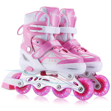 Lade das Bild in den Galerie-Viewer, Verstellbare Inline-Skates für Mädchen und Jungen, Rollschuhe für Kinder, Anfänger, mit allen leuchtenden Rädern (Pink, mittelgroß, für Kinder (1–4 US))
