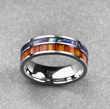 Lade das Bild in den Galerie-Viewer, 8MM Polished Tungsten Ring with Natural Wood Inlay ITDinos®