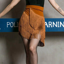 Load image into Gallery viewer, Leopard Print Three-Layer Tassel Skirt for Dance ITDinos®