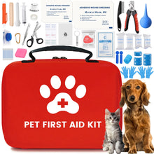 Load image into Gallery viewer, Generic Dog First Aid Kit Pet First Aid Kit for Dogs and Cats Home Office Travel Car First Aid Kit Emergency Kit Dog Travel Kit for Hiking Dog Medical kit Emergency Survival Kit Red