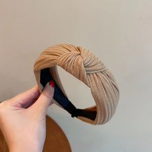 Load image into Gallery viewer, Knitted Headband with Cross Knot Design