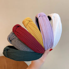 Load image into Gallery viewer, Knitted Headband with Cross Knot Design