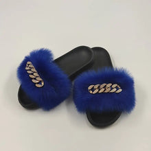 Load image into Gallery viewer, Luxe Faux Fox Fur Slippers