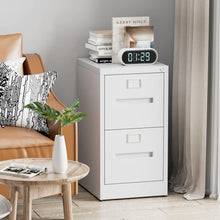 Lade das Bild in den Galerie-Viewer, 2 Drawer File Cabinet, Metal Vertical Filing Storage Cabinet With Lock, A4 Legal Letter Size,Home Office,Assembly Required,White ITDinos®