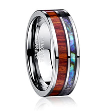 Lade das Bild in den Galerie-Viewer, 8MM Polished Tungsten Ring with Natural Wood Inlay ITDinos®