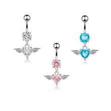 Load image into Gallery viewer, Angel Wings Zirconia Heart Navel Ring Jewelry ITDinos®