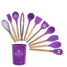 Load image into Gallery viewer, 11-Piece Silicone Kitchen Utensil Set with Wooden Handle ITDinos®