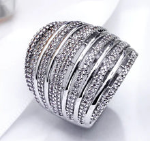 Load image into Gallery viewer, Exaggerated Gold Textured Ring with Zircon Stones for Women ITDinos®