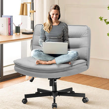 Load image into Gallery viewer, EXRACING Criss Cross Chair with Wheels Armless Cross Legged Office Chair Wide Home Office Desk Chair Swivel Comfy Vanity Desk Chair Height Adjustable Mid Back Wide Seat Computer Task Chair