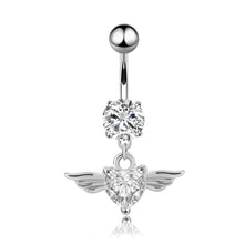 Load image into Gallery viewer, Angel Wings Zirconia Heart Navel Ring Jewelry ITDinos®