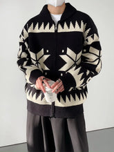 Load image into Gallery viewer, Men's Knitted Geometric Contrast Color Lapel Cardigan ITDinos®