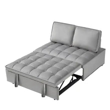 Load image into Gallery viewer, Convertible Sleeping Sofa Bed, Modern Velvet Fabric Double Seat Sofa Bed, Sleeping Sofa Bed With 2 Backs And Detachable Backs, Backs, Suitable For Living Room Bedroom,Grey ITDinos®