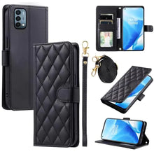 Load image into Gallery viewer, Furiet Argyle Wallet Case for OnePlus Nord N200 5G with Wrist Strap Shoulder Strap Card Slot Folio Purse PU Leather Stand Phone Cover for One Plus N 200 G5 1 Plus 200N 1plus One+ 1+ N2005G 2021 Black ITDinos®