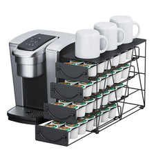 Load image into Gallery viewer, HFHOME Coffee Pod Holder For Counter Pod Holder for K-cups 4-tier Metal Coffee Capsule Storage Drawer 56 Capacity Pods Organizer for Cafe Counter Home Office or Kitchen Black ITDinos®
