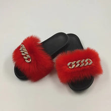 Load image into Gallery viewer, Luxe Faux Fox Fur Slippers