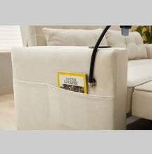 Load image into Gallery viewer, Futon Chair Bed Convertible Chair 3 In 1 Pull Out Sleeper Chair Beds With USB Ports,Wear Resistant And Anti Scratch, Armchair Bed Sleeper For Living Room White ITDinos®