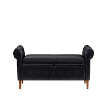 Load image into Gallery viewer, Black Multifunctional Storage Rectangular Sofa Stool ITDinos®