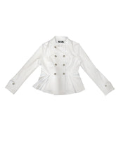 Load image into Gallery viewer, Allegra K Vintage Peplum Steampunk Jacket for Womens Lapel Collar Double Breasted Casual Office Blazer X-Large White ITDinos®