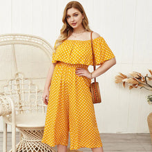 Load image into Gallery viewer, Chic Curvy Summer Polka Dot Jumpsuit