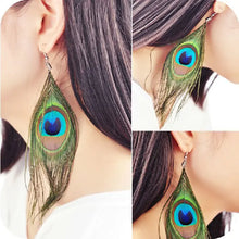 Load image into Gallery viewer, Ethnic Style Peacock Feather Earrings for Travelers ITDinos®