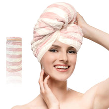 Load image into Gallery viewer, Chloven Large Microfiber Hair Towel Wrap for Women - Anti Frizz Hair Turbans for Wet HairSuper Absorbent &Lightweight Hair Wrap Towels Hair Drying Towel for Curly Long Hair with Elastic Strap ITDinos®