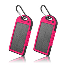 Lade das Bild in den Galerie-Viewer, 5000 mAh Solar-Powerbank-Telefonladegerät (2er-Pack)