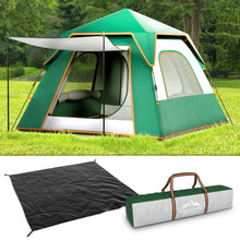 Load image into Gallery viewer, 4-Person Pop-Up Camping Tent – Waterproof Instant Tent with Mesh Windows Carry Bag and Ground Sheet – 210D Oxford Fabric for Family Camping Fishing Hunting ITDinos®