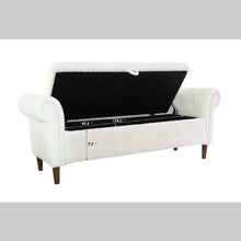 Load image into Gallery viewer, Beige Teddy Velvet Multifunctional Storage Rectangular Sofa Stool ITDinos®