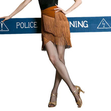 Load image into Gallery viewer, Leopard Print Three-Layer Tassel Skirt for Dance ITDinos®