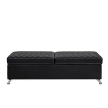 Lade das Bild in den Galerie-Viewer, 56.7 Bed Bench With Storage Black Leather ITDinos®