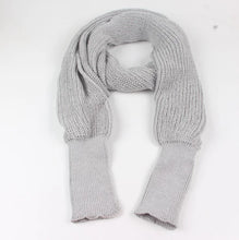 Load image into Gallery viewer, Knitted Yarn Scarf with Sleeves and Shawl Design