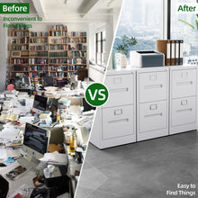 Lade das Bild in den Galerie-Viewer, 2 Drawer File Cabinet, Metal Vertical Filing Storage Cabinet With Lock, A4 Legal Letter Size,Home Office,Assembly Required,White ITDinos®